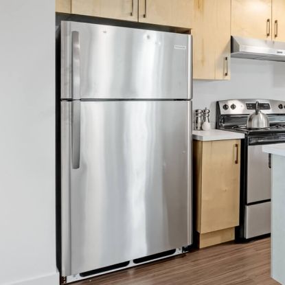 Picture of Double Door Mini Fridge with Freezer for Office or Dorm with Adjustable Remove Glass Shelves